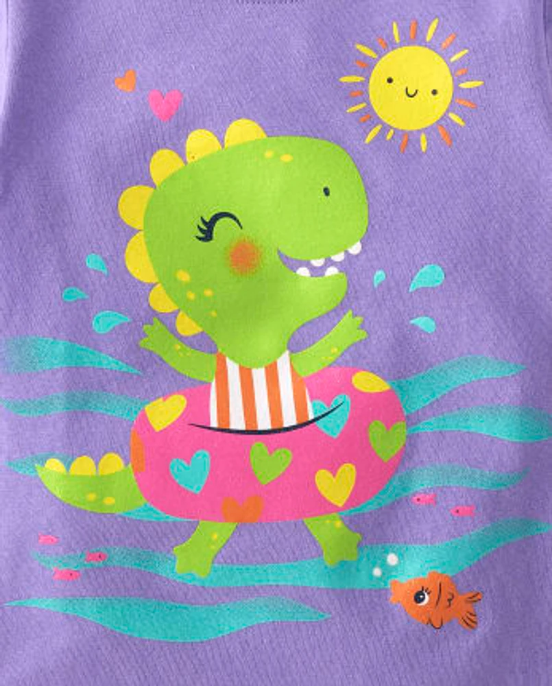 Baby And Toddler Girls Summer Graphic Tee 4-Pack