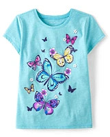 Fille Papillon T-shirt imprimé