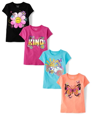 Girls Icon Graphic Tee 4-Pack