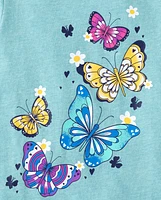 T-shirt graphique papillon pour bébé et petite fille