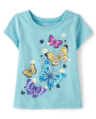 T-shirt graphique papillon pour bébé et petite fille