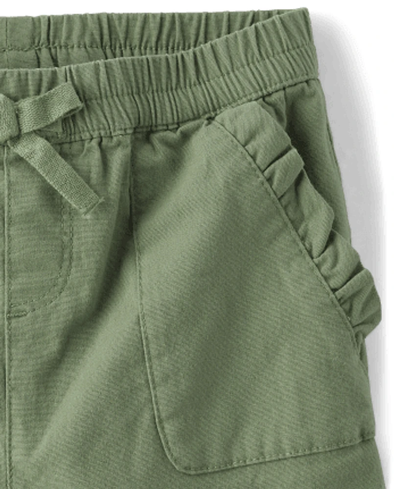 Toddler Girls Ruffle Cargo Shorts