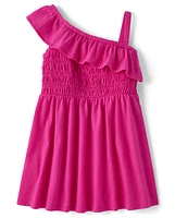 Baby And Toddler Girls Smocked One Shoulder Dress