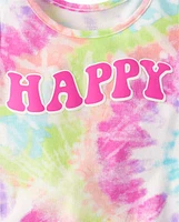 Baby And Toddler Girls Rainbow Tie Dye Happy Tank Top