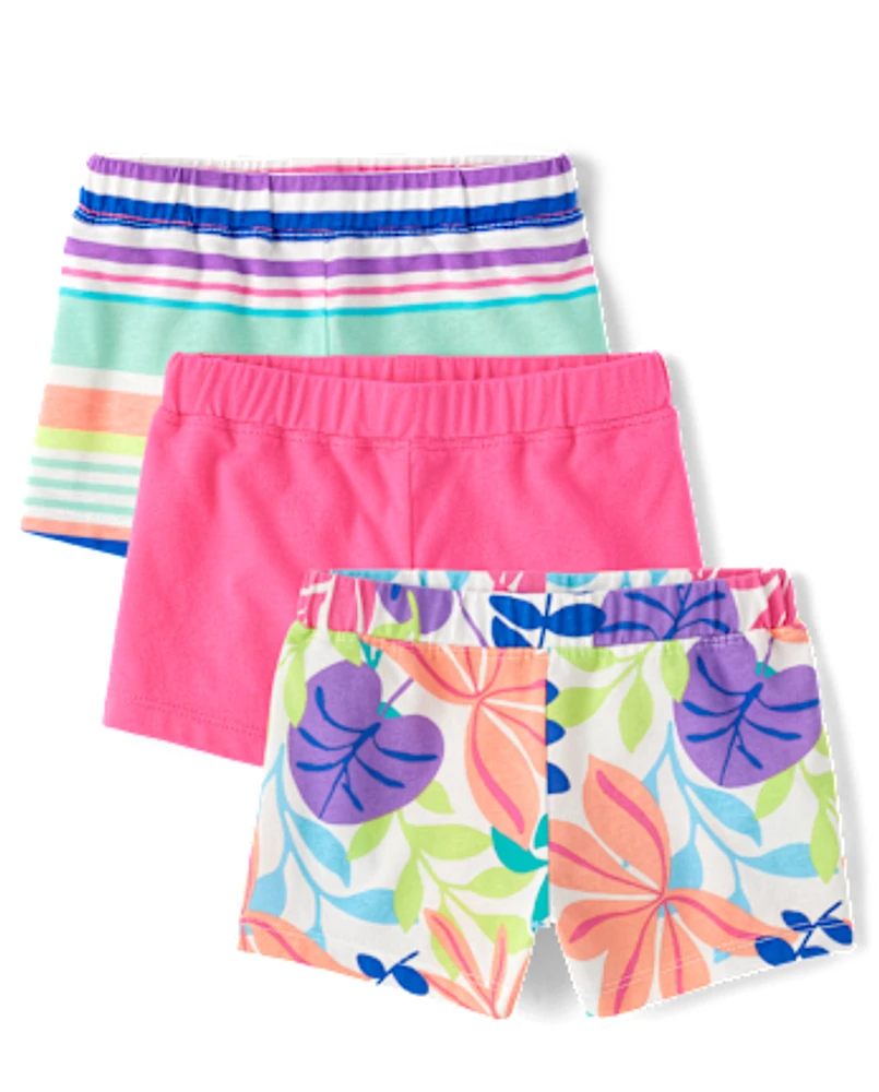 tout-petit, fille Tropical Leaf Short 3-Pack