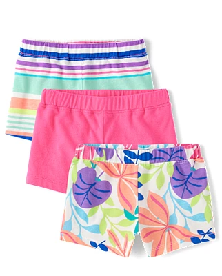 tout-petit, fille Tropical Leaf Short 3-Pack