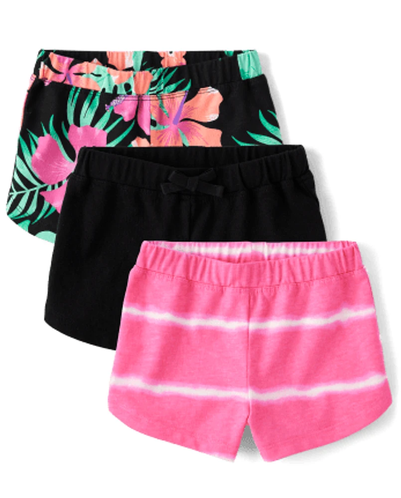 Toddler Girls Tropical Dolphin Shorts 3-Pack