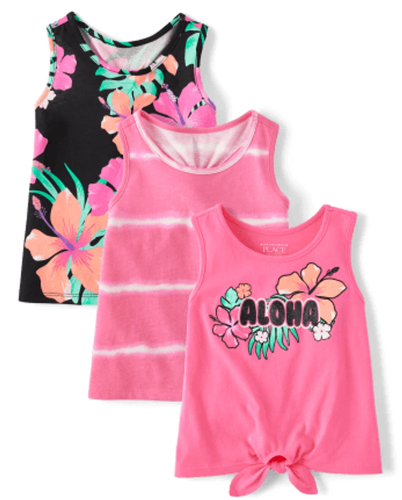 Lot de 3 débardeurs Aloha pour petites filles