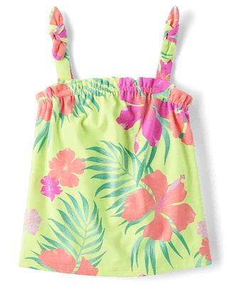 Baby And Toddler Girls Tropical Tie Shoulder Tank Top