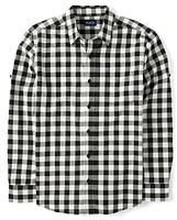 Mens Matching Family Gingham Poplin Button Up Shirt