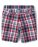 Boys Plaid Chino Shorts