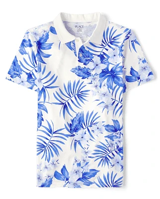 Mens Matching Family Tropical Polo