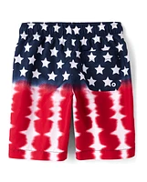 Boys American Flag Swim Trunks