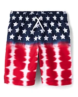 Boys American Flag Swim Trunks