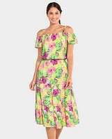 Womens Mommy And Me Tropical Midi Tiered Dress