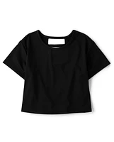 Girls Quick Dry Cut Out Boxy Top