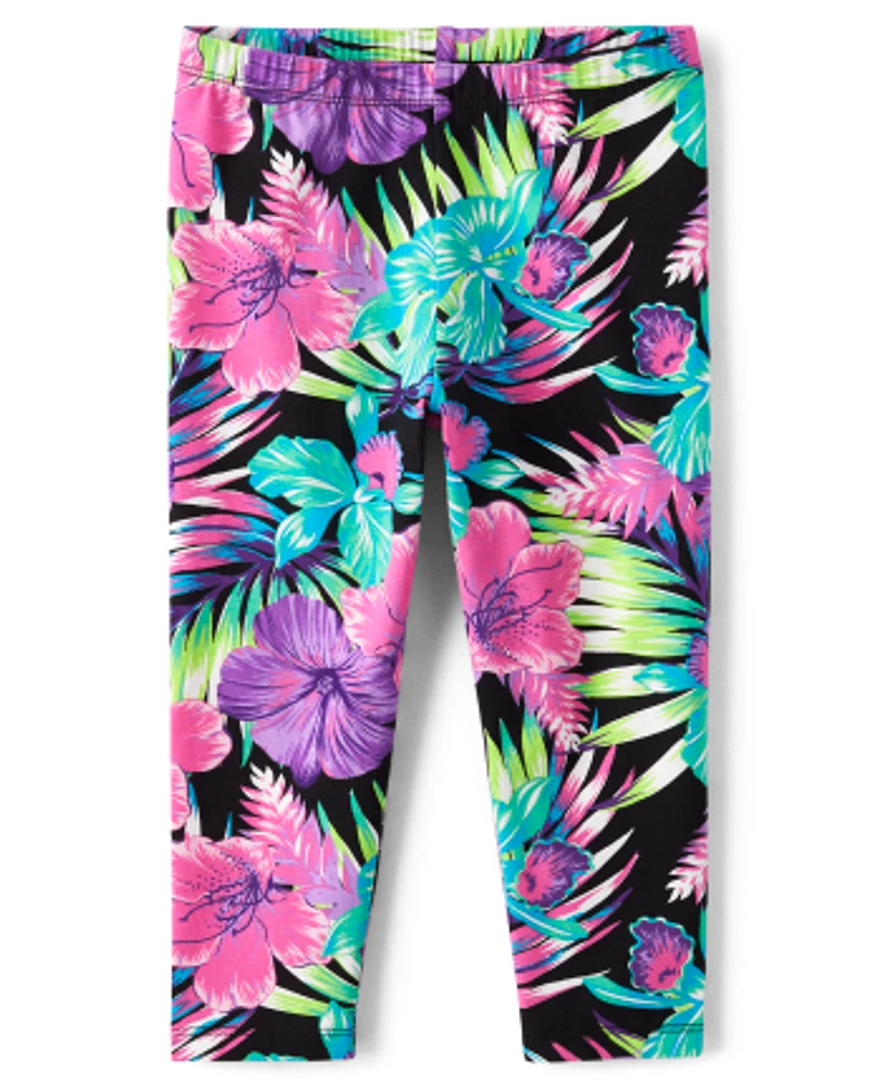 Girls Print Capri Leggings