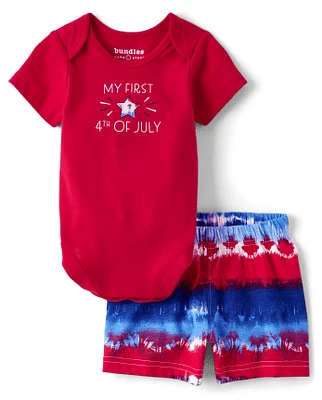 Unisex Baby First Fourth Of July 2-Piece Playwear Set