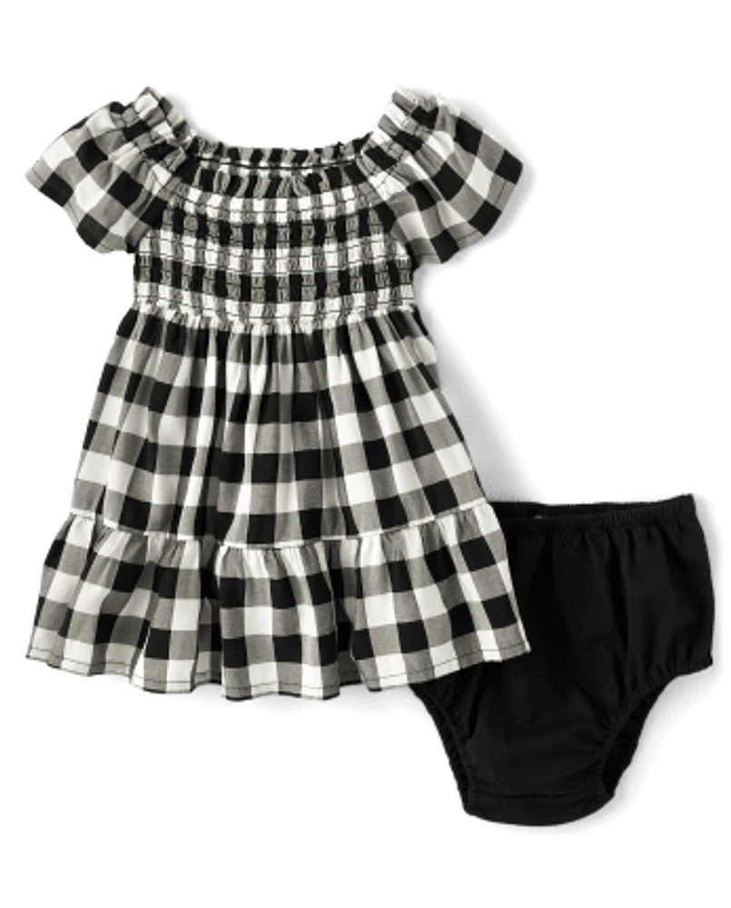 Baby Girls Matching Family Gingham Ruffle Dress