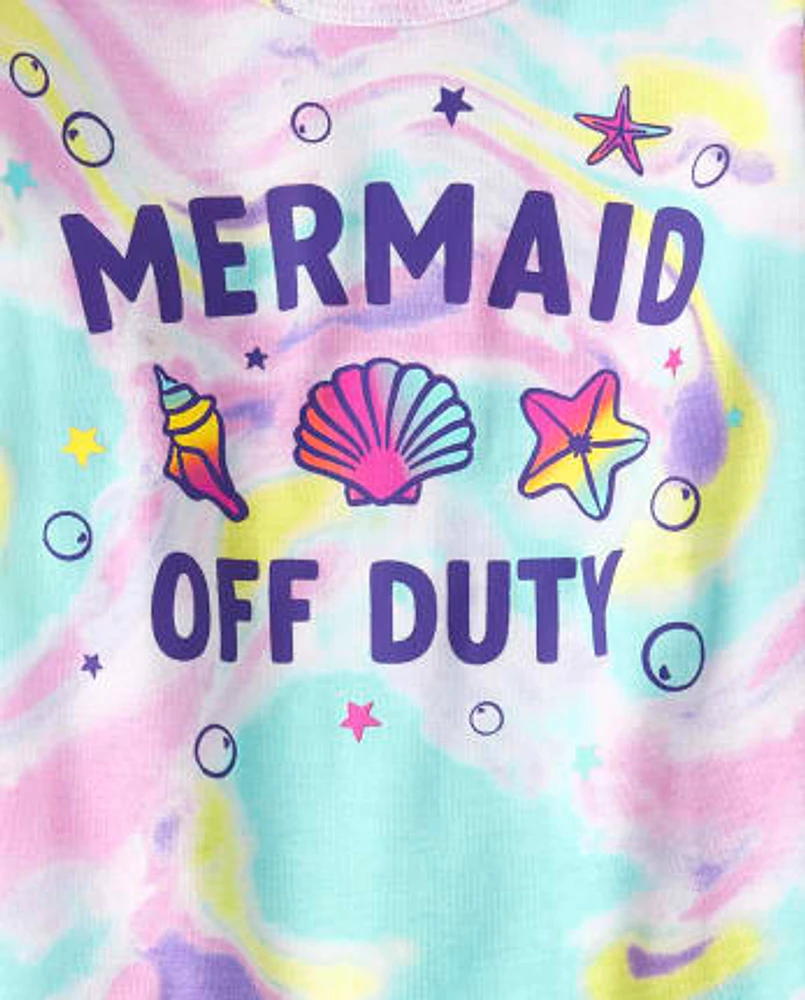 Girls Mermaid Snug Fit Cotton Pajamas