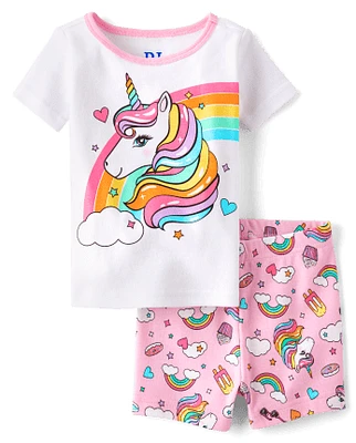 bébé et tout-petit, fille licorne arc-en-ciel Pyjama en coton ajusté