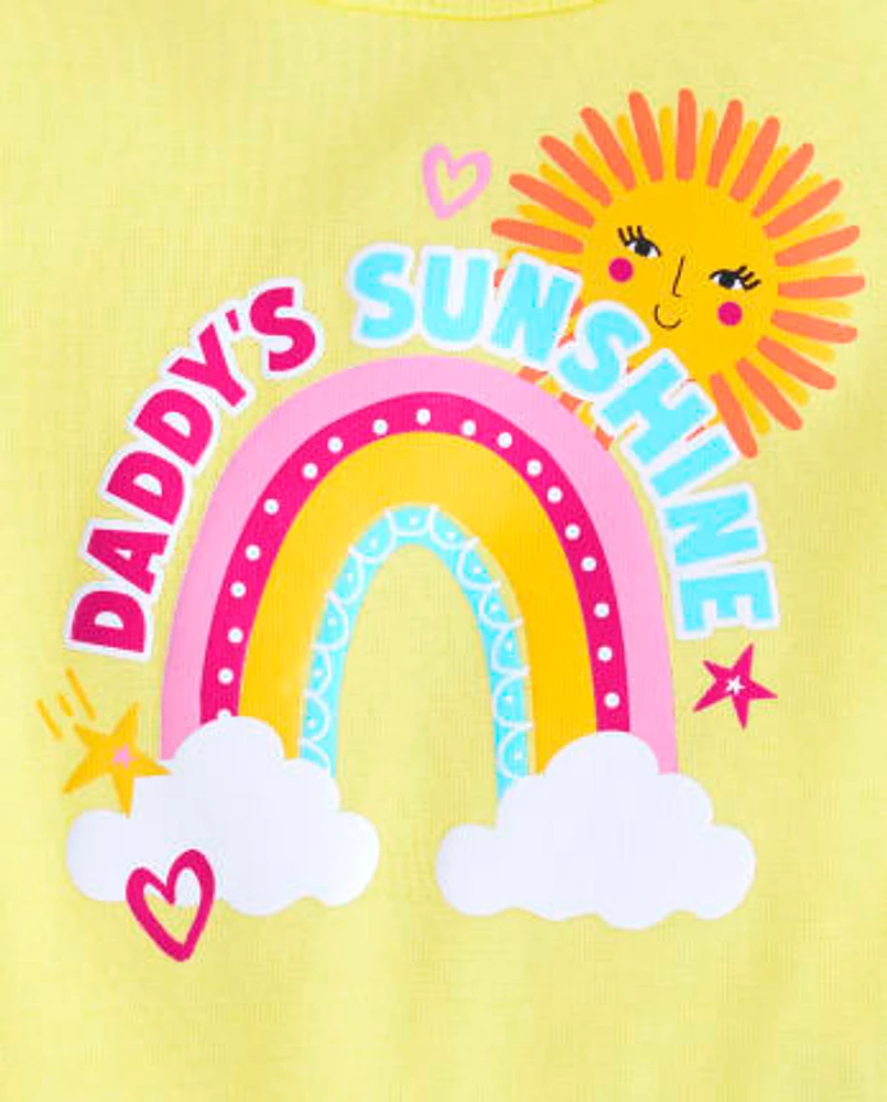 Baby And Toddler Girls Daddy's Sunshine Snug Fit Cotton Pajamas