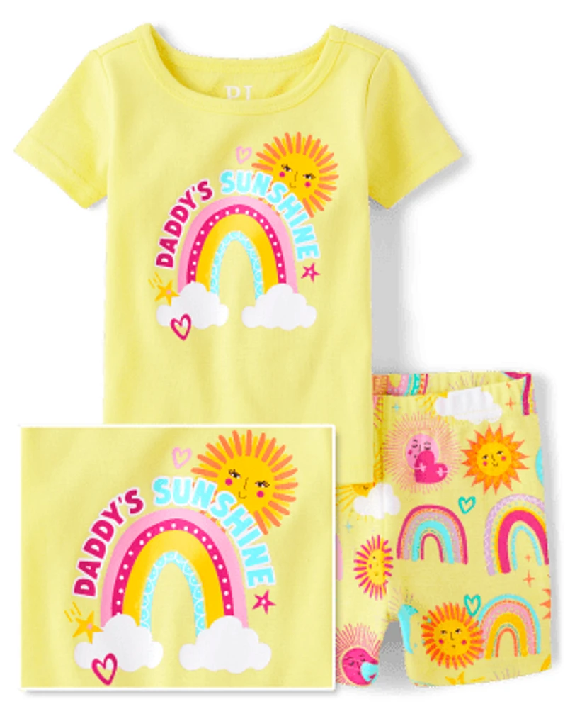 Baby And Toddler Girls Daddy's Sunshine Snug Fit Cotton Pajamas