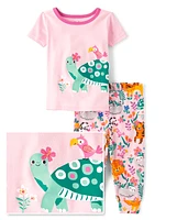 Baby And Toddler Girls Animal Snug Fit Cotton Pajamas