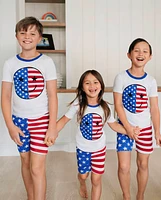 Unisex Kids Americana Happy Face Snug Fit Cotton Pajamas