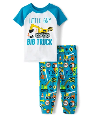 Baby And Toddler Boys Construction Snug Fit Cotton Pajamas