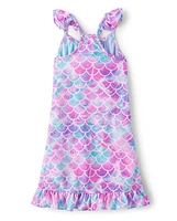 Girls Mermaid Ruffle Nightgown