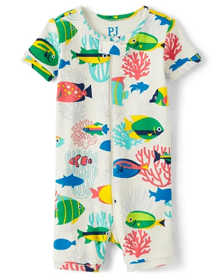 Unisex Baby And Toddler Fish Snug Fit Cotton One Piece Pajamas