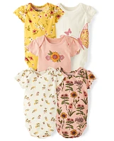 Baby Girls Floral Bodysuit 5-Pack