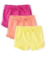 Baby Girls Ruffle Shorts 3-Pack