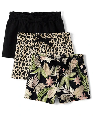 Baby Girls Leopard Shorts 3-Pack