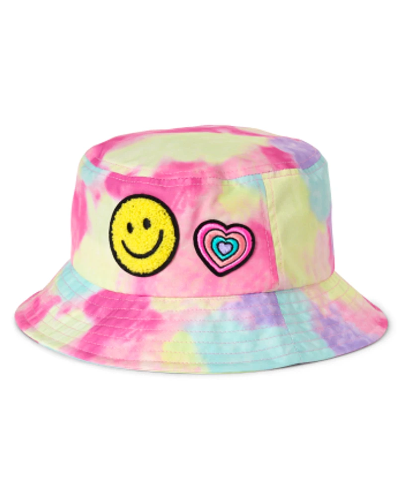 Girls Rainbow Tie Dye Icon Bucket Hat