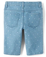 Girls Dot Denim Skimmer Shorts