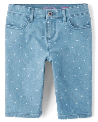 Girls Dot Denim Skimmer Shorts