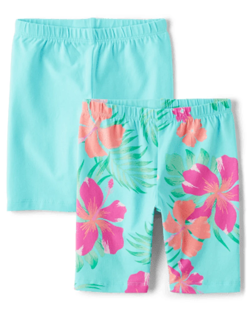 Girls Tropical Bike Shorts 2-Pack