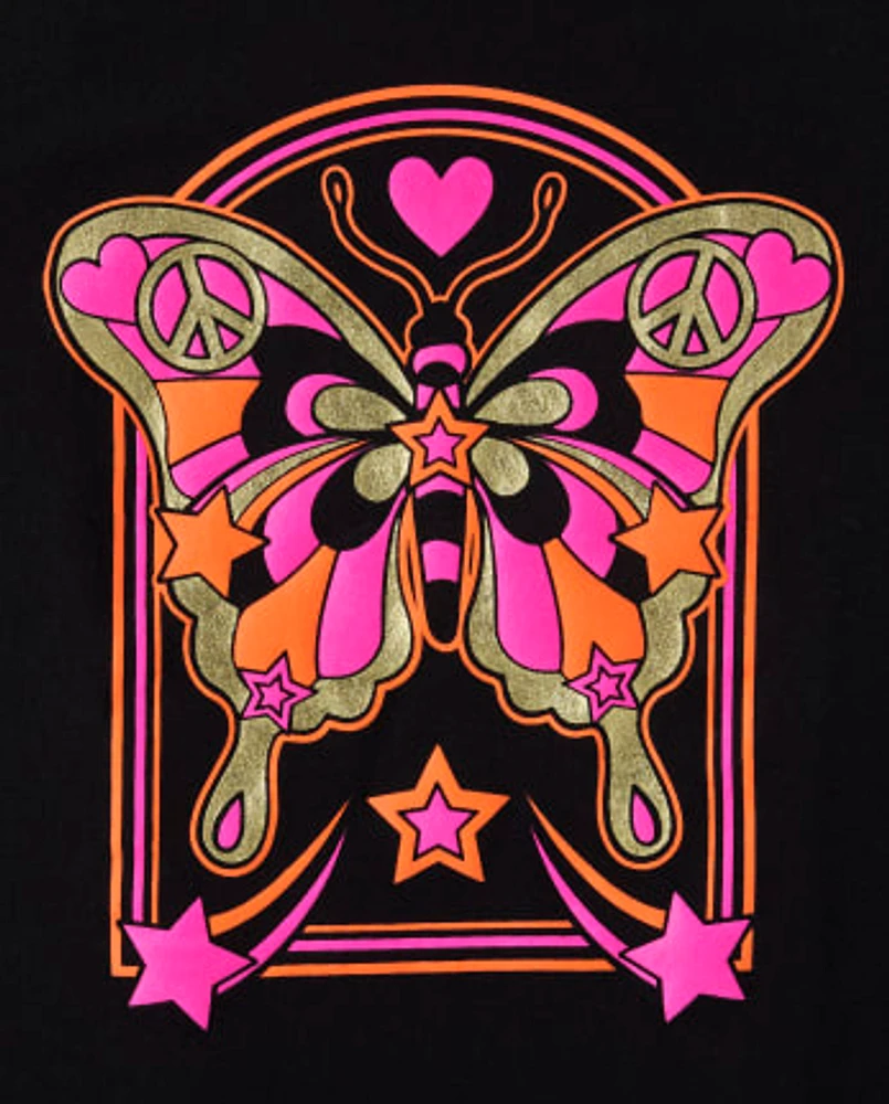 Girls Butterfly Graphic Tee