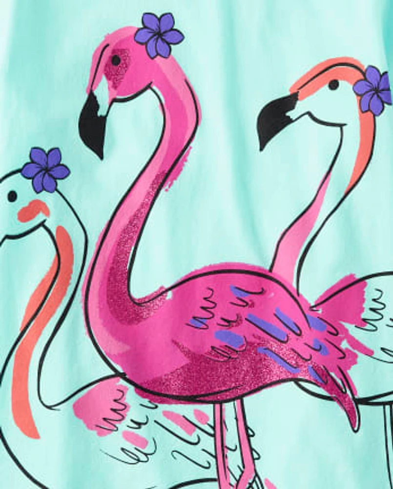 Girls Flamingo Graphic Tee