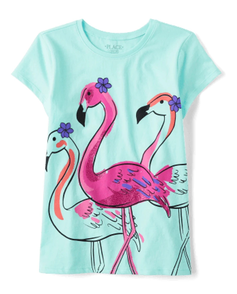 Girls Flamingo Graphic Tee