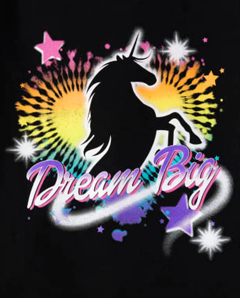 Girls Unicorn Dream Big Graphic Tee