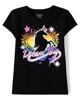 Girls Unicorn Dream Big Graphic Tee