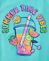 Girls Summer Time Vibes Graphic Tee