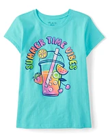 Girls Summer Time Vibes Graphic Tee