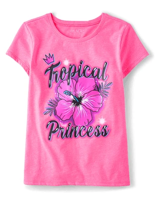 Girls Tropical Princess Graphic Tee
