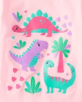 Baby And Toddler Girls Dino Graphic Tee