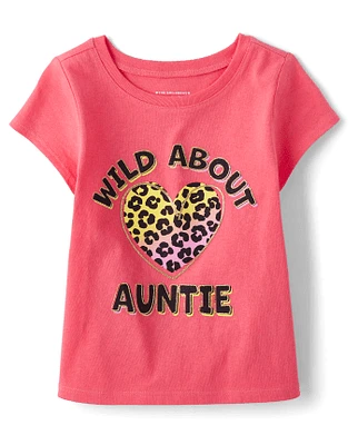 Baby And Toddler Girls Auntie Graphic Tee