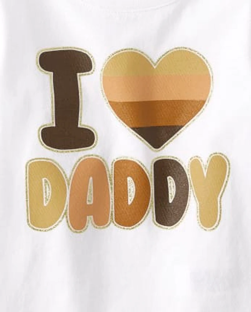 Baby And Toddler Girls Love Daddy Graphic Tee